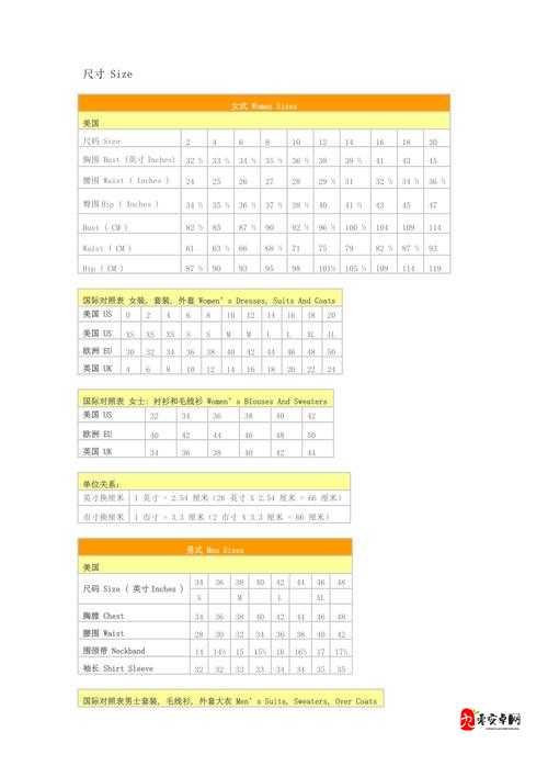 欧洲尺码日本尺码专线美国T：探索多元时尚尺码的奇妙之旅